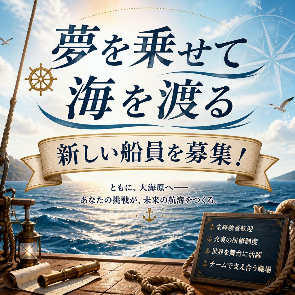 「夢を乗せて海を渡る」新しい船員を募集！